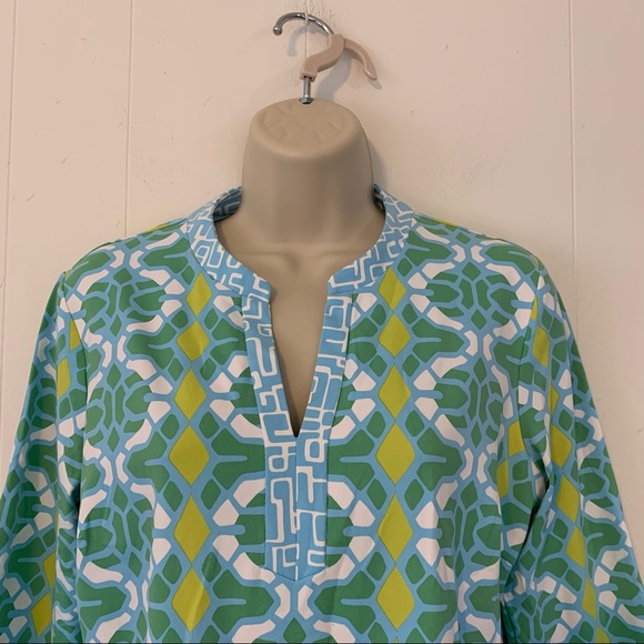 J. McLaughlin Abstract Design 3/4 sleeve tunic dress top size S - Picture 3 of 6